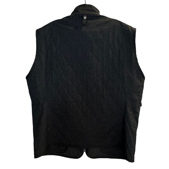 Hugo Boss Vest Mens 46R Black Herringbone Quilted Logo Zip Pockets Lined - Picture 4 of 16
